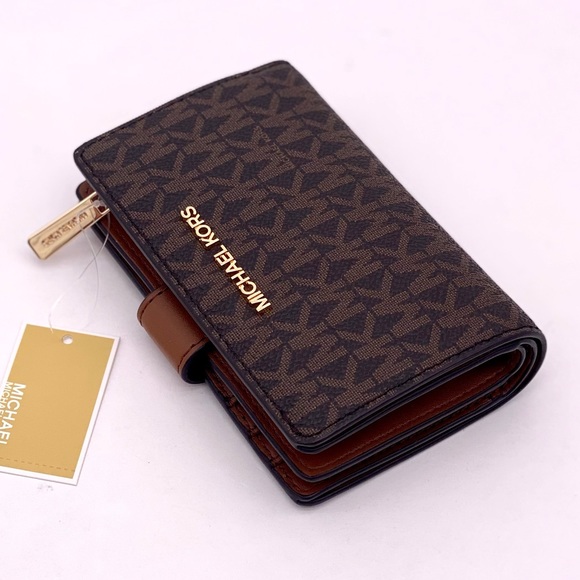 Michael Kors Jet Set Travel Medium Bifold Wallet Brown - Picture 5 of 13
